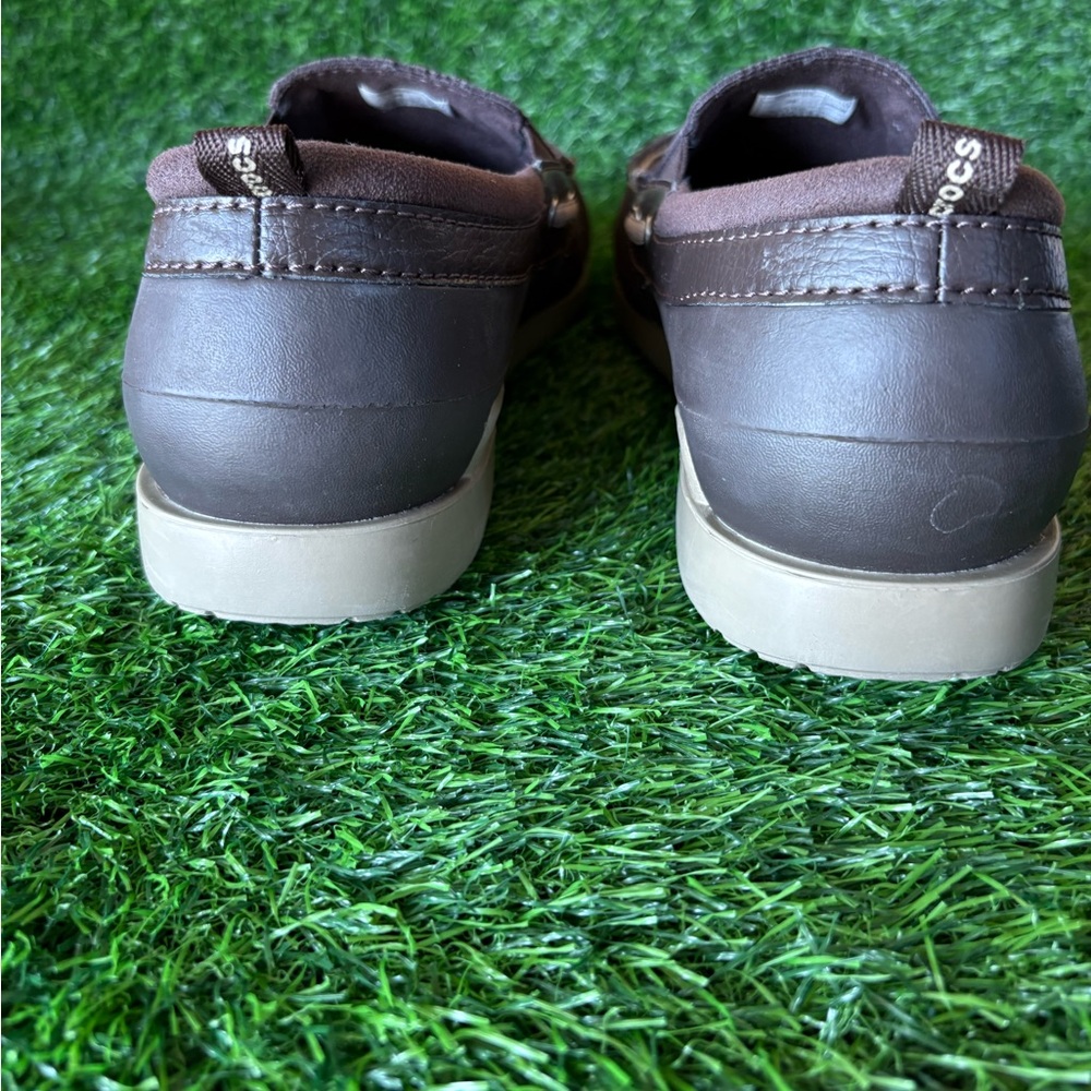 CROCS Men’s Santa Cruz Casual Loafer Shoe-Size: 9-Color: Brown/Tan-Preowned, VGC - Picture 4 of 10